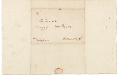 Autografbrev til John Page, Philadelphia, 30. juli 1776 (penn og blekk på papir) av Thomas Jefferson