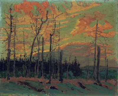 Brent land ved solnedgang, 1915 av Tom Thomson