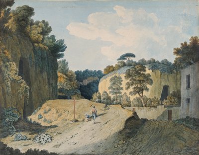 En vei i en kløft nær Napoli, 1782. av Thomas Jones