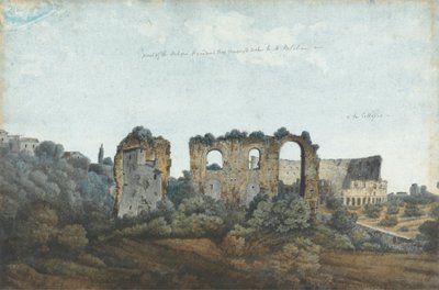 Den Claudianske akvedukten og Colosseum av Thomas Jones