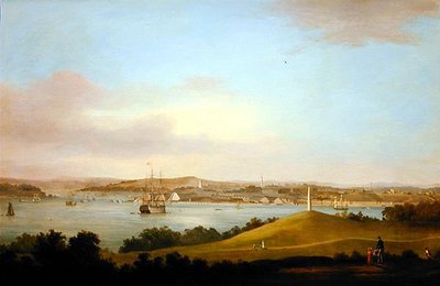 En utsikt over Tamar-elvemunningen, Plymouth (olje på panel) av Thomas L. Hornbrook