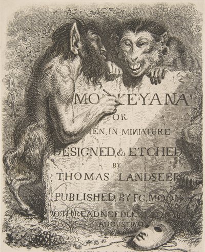 Tittelside, fra Monkey-ana, or Men in Miniature, 1827., 1827. av Thomas Landseer