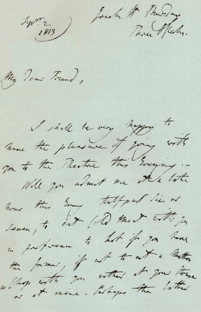Et brev fra Sir Thomas Lawrence, 1819 1904 av Thomas Lawrence