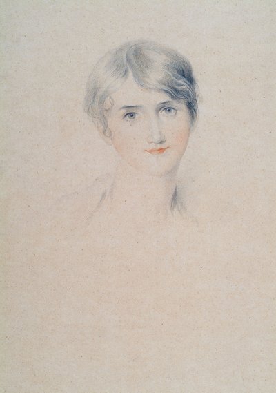 Portrett av Miss Bloxham, ca. 1800-10 (blyant og kritt på papir) av Thomas Lawrence