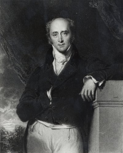 Portrett av den høyre ærede Charles Grey, Earl Grey (1764-1845) gravert av J. Cochran av Thomas Lawrence