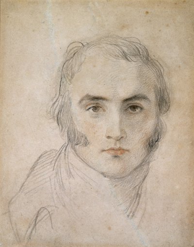 Selvportrett, 1700-tallet (kritt og wc på papir) av Thomas Lawrence