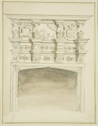 Skorstein ved 49 Broad Quay (akvarell på papir) av Thomas Leeson the Elder Rowbotham