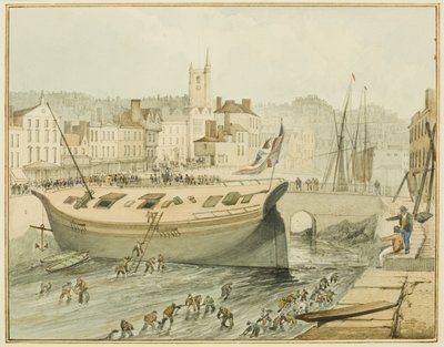 Rengjøring av den flytende havnen, 1828 av Thomas Leeson the Elder Rowbotham