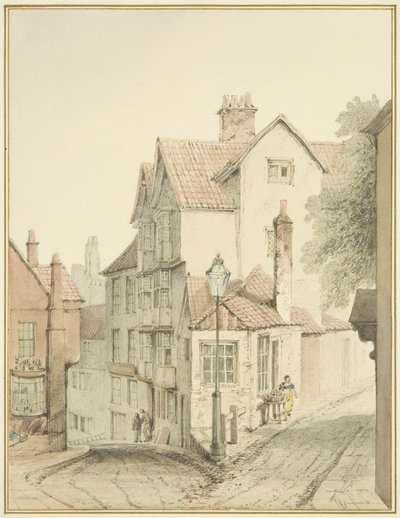 Hjørne av Trenchard Lane og Steep Street (akvarell på papir) av Thomas Leeson the Elder Rowbotham