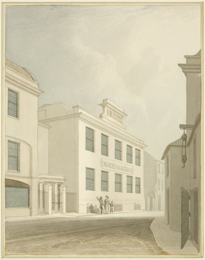 Diocesan Schools, Nelson Street (akvarell på papir) av Thomas Leeson the Elder Rowbotham
