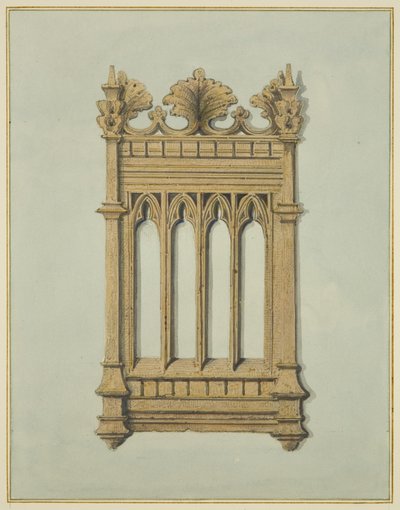 Fragment av utskåret eik fra gamle Tuckers' Hall, Temple Street (akvarell på papir) av Thomas Leeson the Elder Rowbotham