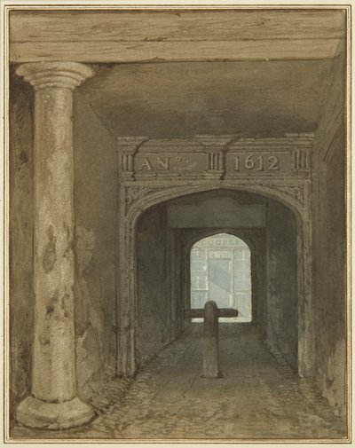 Guard House Passage, Wine Street (akvarell på papir) av Thomas Leeson the Elder Rowbotham