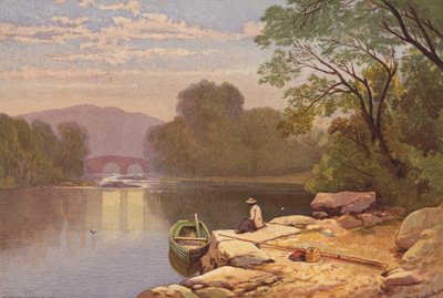 Killarney Lakes, Old Weir Bridge (farge litho) av Thomas Leeson the Elder Rowbotham