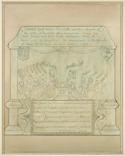 Veggmaleri av John Cutte i Burnett Church av Thomas Leeson the Elder Rowbotham