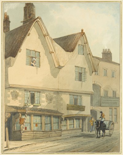 Old House i Thomas Street (akvarell på papir) av Thomas Leeson the Elder Rowbotham