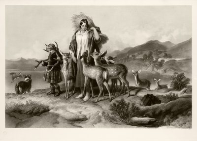Skogmannens familie (mezzotint) av Thomas Lewis Atkinson