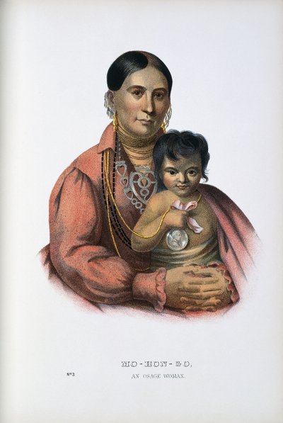 Do-Hon-Go, en Osage-kvinne av Thomas Loraine (after) McKenney