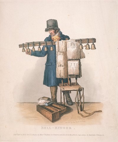 Klokker med stativet for klokkene sine, 1820 av Thomas Lord Busby