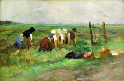 Feltarbeidere, ca. 1900 (olje på papp) av Thomas Ludwig Herbst