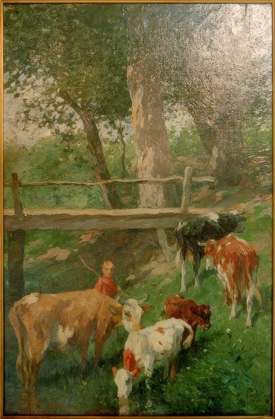 Gjetergutt med kuer av Thomas Ludwig Herbst