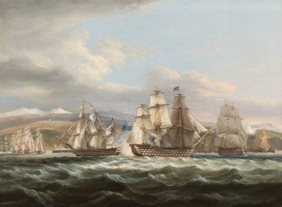 HMS Caledonia jager den franske skvadronen inn i Toulon av Thomas Luny