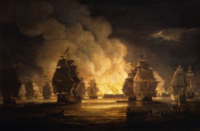 Slaget ved Alger: Bombardementet, 1824 av Thomas Luny