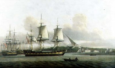 "Leda" i to posisjoner utenfor Greenwich av Thomas Luny