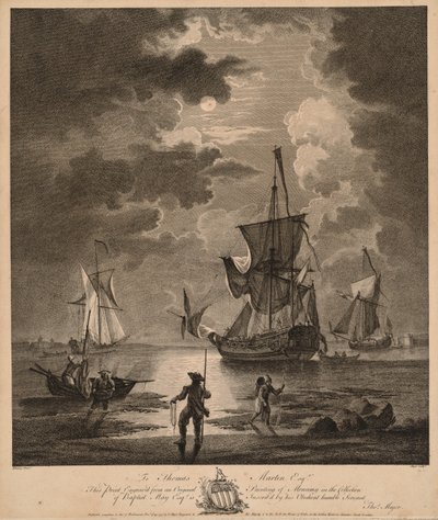 En utsikt over havet ved måneskinn av Thomas Major