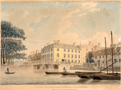 Queens College ved University of Cambridge, pub 1800. av Thomas Malton
