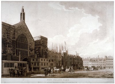 New Palace Yard og inngangen til Westminster Hall, London, 1782. av Thomas Malton II