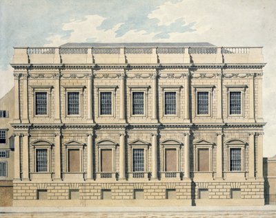 Utsikt over banketthuset i Whitehall, Westminster, ca. 1790 av Thomas Malton Jnr.