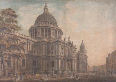Nordfronten til St. Paul's av Thomas Malton the Younger