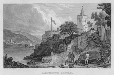 Dartmouth Castle (gravering) av Thomas Mann (after) Baynes