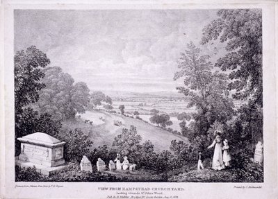 Generell utsikt over Hampstead, London. 1822 av Thomas Mann Baynes