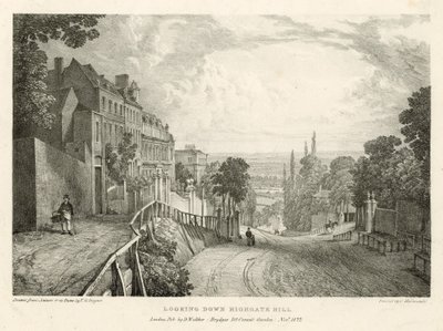 Ser nedover Highgate Hill, London av Thomas Mann Baynes