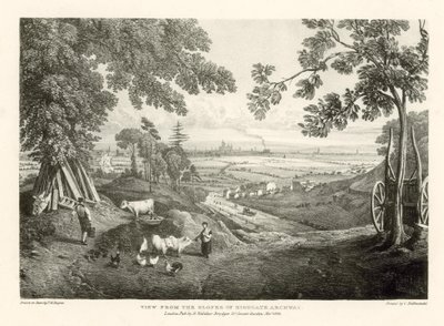 Utsikt fra bakkene til Highgate Archway av Thomas Mann Baynes