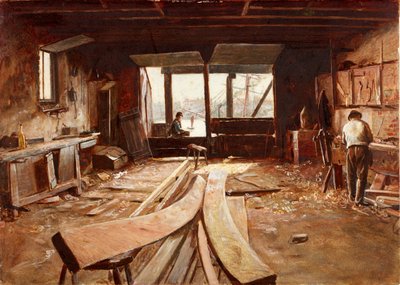 Båtbyggerens verksted (kroppsfarge) av Thomas Marie Madawaska Hemy