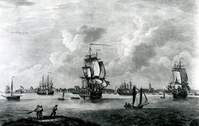 En utsikt over Charles Town, hovedstaden i South Carolina i Nord-Amerika, gravert av Pierre Charles Canot av Thomas Mellish