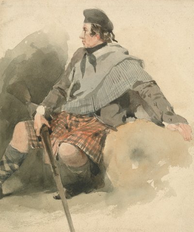 En Highlander sittende av Thomas Miles Richardson Sr.