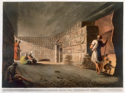 'Underjordisk kammer nær pyramidene i Giza', 1802 av Thomas Milton