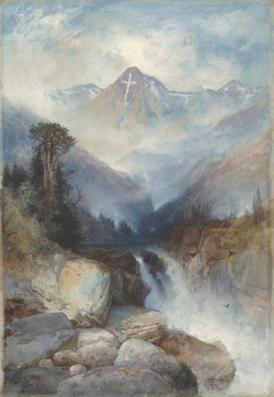 Mountain of the Holy Cross, 1890 (akvarell og gouache over grafitt) av Thomas Moran
