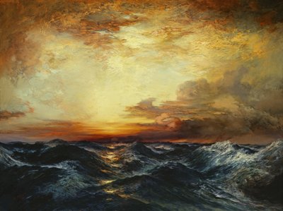 Stillehavssolnedgang, 1907 av Thomas Moran