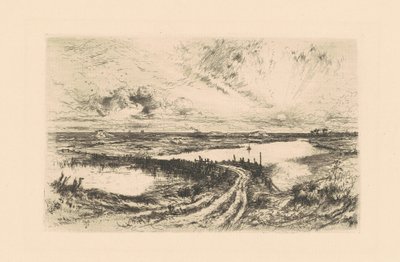 Soloppgang—The Pond, Easthampton, Long Island av Thomas Moran