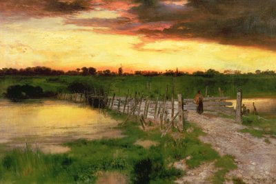The Old Bridge Over Hook Pond, 1907 av Thomas Moran