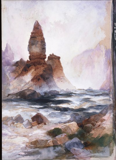 Tower Falls og Sulphur Rock, Yellowstone av Thomas Moran