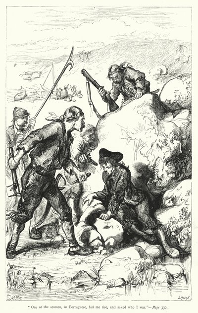 Illustrasjon for Gulliver's Travels av Jonathan Swift (gravering) av Thomas Morten