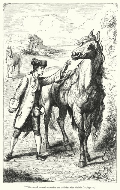 Illustrasjon for Gulliver's Travels av Jonathan Swift (gravering) av Thomas Morten