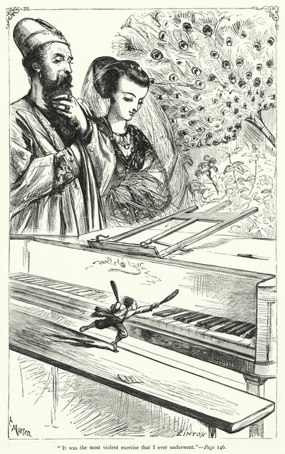 Illustrasjon for Gulliver's Travels av Jonathan Swift (gravering) av Thomas Morten