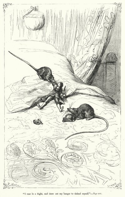 Illustrasjon for Gulliver's Travels av Jonathan Swift (gravering) av Thomas Morten