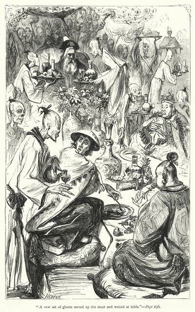 Illustrasjon for Gullivers reiser av Jonathan Swift (gravering) av Thomas Morten